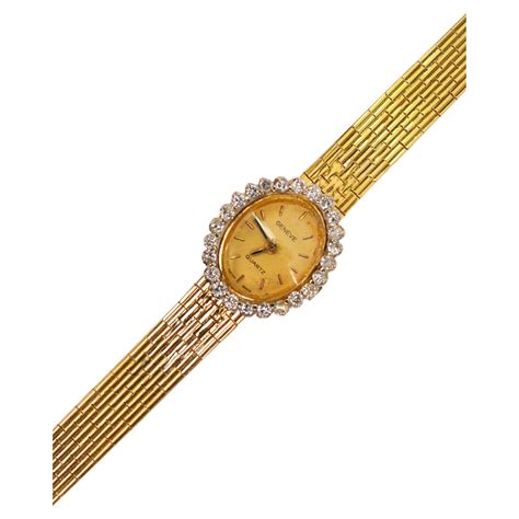 vintage geneva quartz watch gold